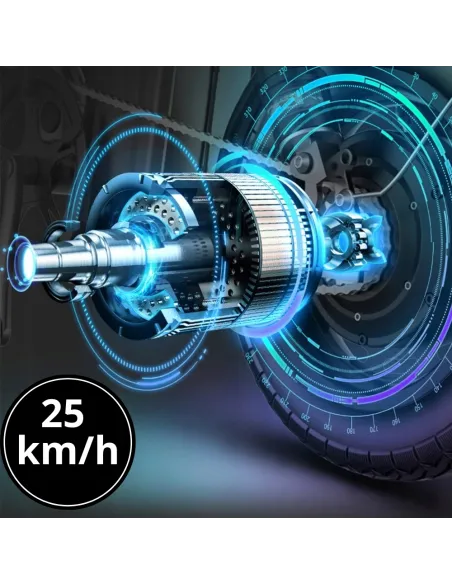 Lekki SKŁADANY Rower 14" ELEKTRYCZNY Składak 25km/h CZARNY Tarczowe Hamulce