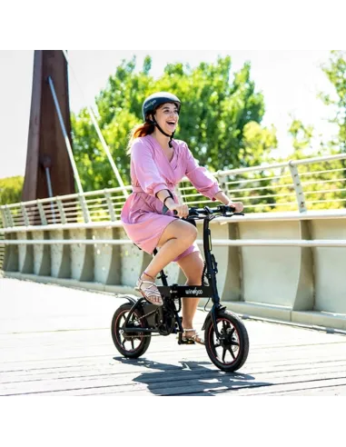 Lekki SKŁADANY Rower 14" ELEKTRYCZNY Składak 25km/h CZARNY Tarczowe Hamulce