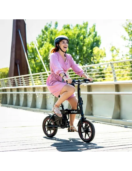 Lekki SKŁADANY Rower 14" ELEKTRYCZNY Składak 25km/h CZARNY Tarczowe Hamulce