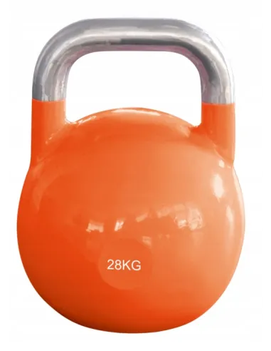 Kettlebell żeliwny 28kg kettle Odważnik Ciężarek Pomarańczowy