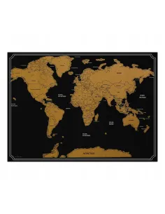 MAPA ŚWIATA ZDRAPKA Plakat na prezent 60x82 cm CZARNA 2