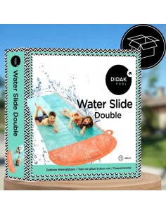 Podwójna ŚLIZGAWKA WODNA 488cm Duża Zjeżdżalnia Dla Dzieci Ślizg Wodny 2