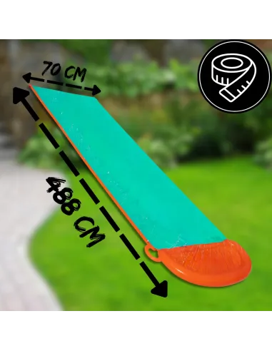 Ślizgawka Wodna 488cm Zjeżdżalnia Dla Dzieci Fontanna Ślizg Wodny