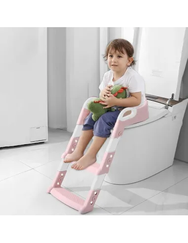 Nakładka na Sedes Z DRABINKĄ dla dzieci deska na toaletę WC Różowa