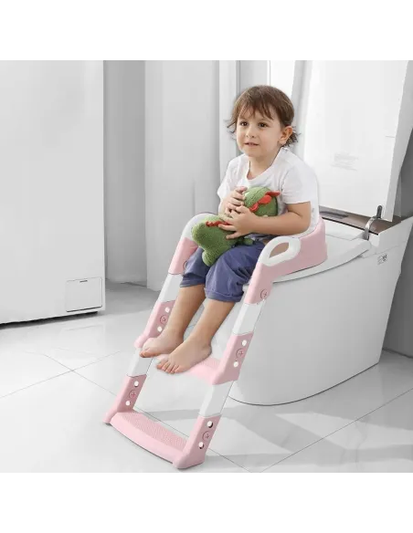 Nakładka na Sedes Z DRABINKĄ dla dzieci deska na toaletę WC Różowa