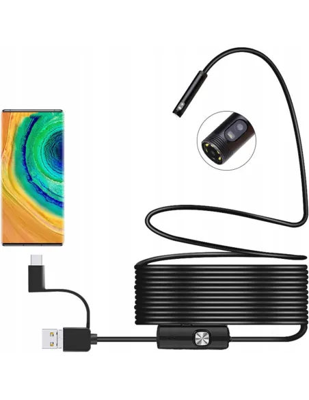 KAMERA ENDOSKOPOWA INSPEKCYJNA 5M 3w1 do PC TELEFONU ANDROID Full HD