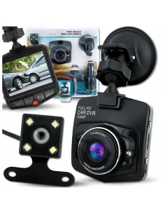 KAMERA SAMOCHODOWA Rejestrator Jazdy PRZÓD + TYŁ 2w1 z LCD Full HD