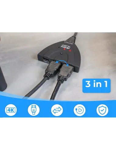 SWITCH HDMI 2.0 3x1 SPLITTER 1x3 Rozdzielacz Przełącznik 4K/60Hz
