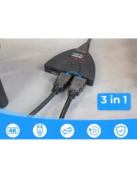 SWITCH HDMI 2.0 3x1 SPLITTER 1x3 Rozdzielacz Przełącznik 4K/60Hz