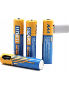 4x AKUMULATORKI Akumulator SZEMPTY AAA 500 mAh na USB-C + Etui