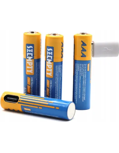4x AKUMULATORKI Akumulator SZEMPTY AAA 500 mAh na USB-C + Etui