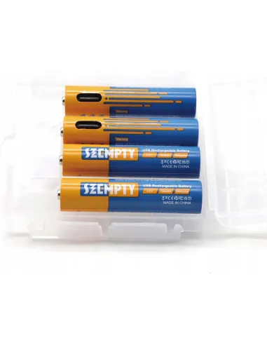4x AKUMULATORKI Akumulator SZEMPTY AAA 500 mAh na USB-C + Etui
