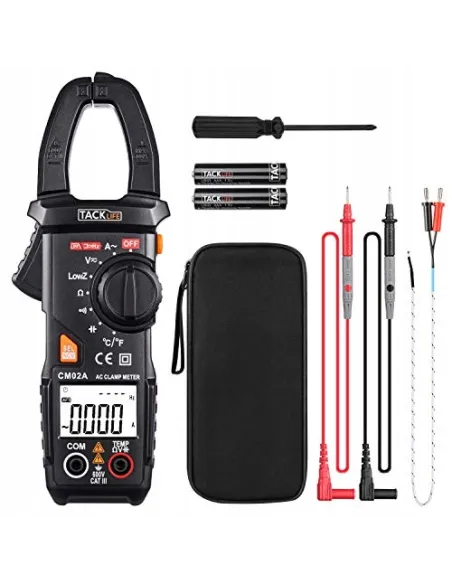 Tacklife CM02A Tester Cyfrowy Miernik Cęgowy AC DC Multimetr + Akcesoria