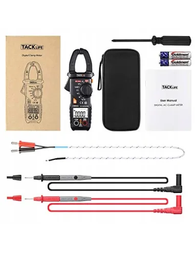 Tacklife CM02A Tester Cyfrowy Miernik Cęgowy AC DC Multimetr + Akcesoria