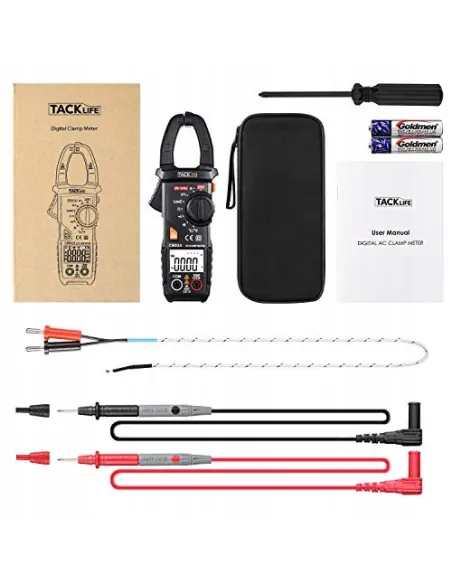 Tacklife CM02A Tester Cyfrowy Miernik Cęgowy AC DC Multimetr + Akcesoria