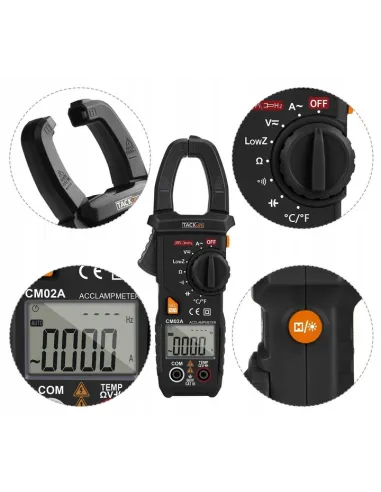 Tacklife CM02A Tester Cyfrowy Miernik Cęgowy AC DC Multimetr + Akcesoria