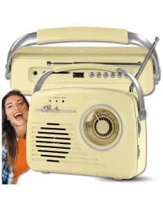 RADIO KUCHENNE RETRO BUDOWLANE PRZENOŚNE BLUETOOTH FM NA BATERIE SIECIOWE