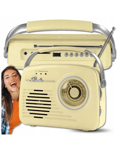 RADIO KUCHENNE RETRO BUDOWLANE PRZENOŚNE BLUETOOTH FM NA BATERIE SIECIOWE
