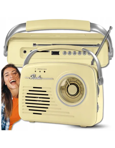RADIO KUCHENNE RETRO BUDOWLANE PRZENOŚNE BLUETOOTH FM NA BATERIE SIECIOWE