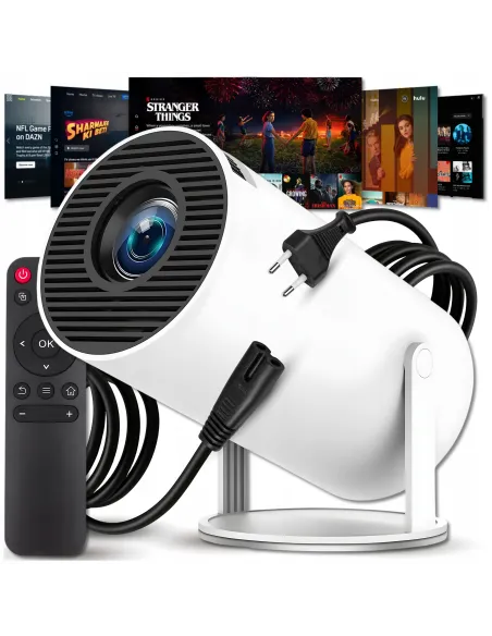 PROJEKTOR RZUTNIK MINI PRZENOŚNY ANDROID LED WIFI FULL HD SMART TV HY300