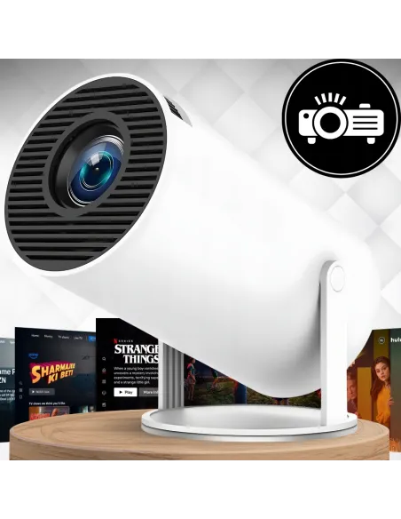 PROJEKTOR RZUTNIK MINI PRZENOŚNY ANDROID LED WIFI FULL HD SMART TV HY300
