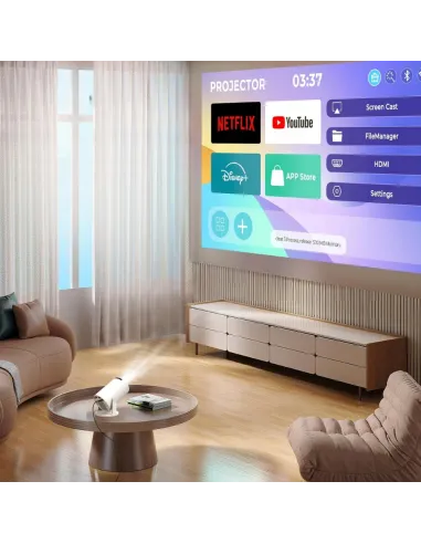 PROJEKTOR RZUTNIK MINI PRZENOŚNY ANDROID LED WIFI FULL HD SMART TV HY300