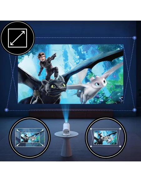 PROJEKTOR RZUTNIK MINI PRZENOŚNY ANDROID LED WIFI FULL HD SMART TV HY300