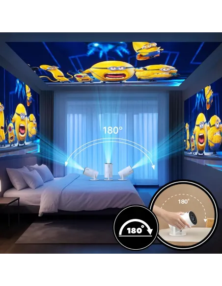 PROJEKTOR RZUTNIK MINI PRZENOŚNY ANDROID LED WIFI FULL HD SMART TV HY300