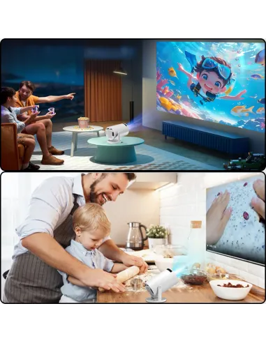 PROJEKTOR RZUTNIK MINI PRZENOŚNY ANDROID LED WIFI FULL HD SMART TV HY300