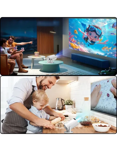 PROJEKTOR RZUTNIK MINI PRZENOŚNY ANDROID LED WIFI FULL HD SMART TV HY300