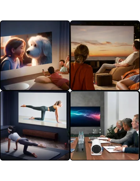 PROJEKTOR RZUTNIK MINI PRZENOŚNY ANDROID LED WIFI FULL HD SMART TV HY300