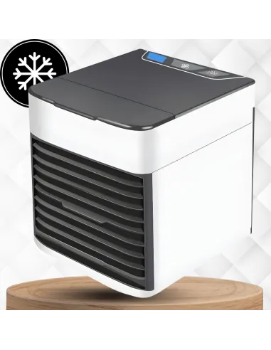 KLIMATOR PRZENOŚNY BIURKOWY WIATRAK NA WODĘ i LÓD 3W1 WENTYLATOR LED USB