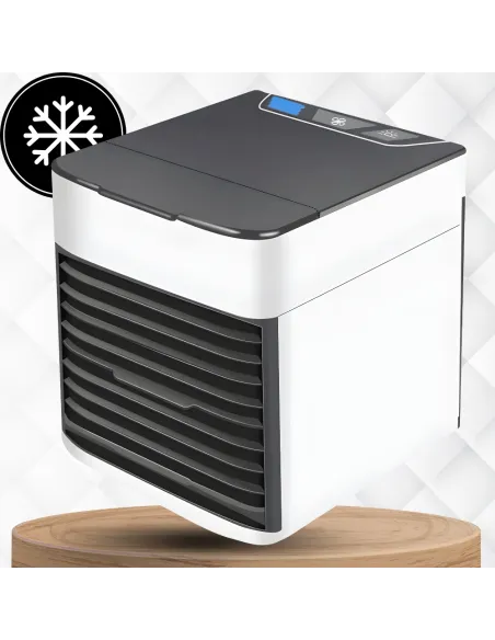 KLIMATOR PRZENOŚNY BIURKOWY WIATRAK NA WODĘ i LÓD 3W1 WENTYLATOR LED USB