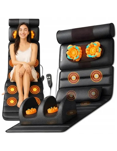 MATA MASUJĄCA MATERAC MASAŻU FOTEL KRĘGOSŁUP NOGI PODGRZEWANY 3D SHIATSU