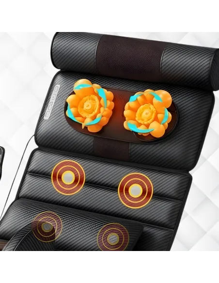 MATA MASUJĄCA MATERAC MASAŻU FOTEL KRĘGOSŁUP NOGI PODGRZEWANY 3D SHIATSU