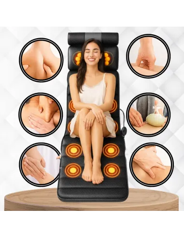 MATA MASUJĄCA MATERAC MASAŻU FOTEL KRĘGOSŁUP NOGI PODGRZEWANY 3D SHIATSU