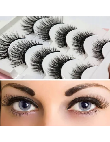 Rzęsy Magnetyczne 5 PAR Sztuczne DŁUGIE Zestaw XXXL + PĘSETA + EYELINER