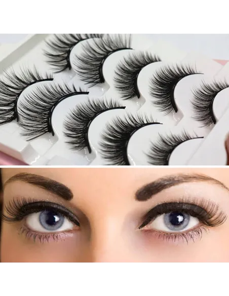 Rzęsy Magnetyczne 5 PAR Sztuczne DŁUGIE Zestaw XXXL + PĘSETA + EYELINER