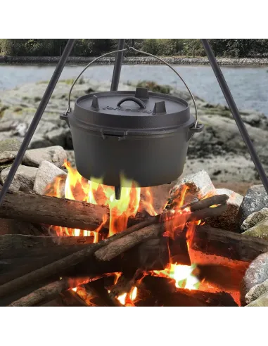 KOCIOŁEK GRILL GARNEK ŻELIWNY WISZĄCY WĘGIERSKI MYŚLIWSKI 9,5L NA OGNISKO