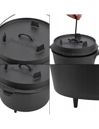 KOCIOŁEK GRILL GARNEK ŻELIWNY WISZĄCY WĘGIERSKI MYŚLIWSKI 9,5L NA OGNISKO