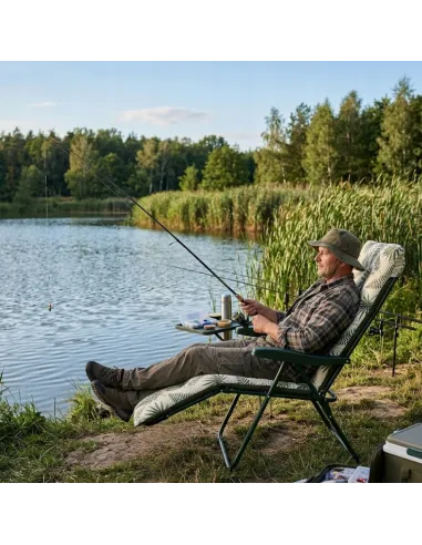 FOTEL OGRODOWY LEŻAK PLAŻOWY ROZKŁADANY TURYSTYCZNY REGULACJA GRUBA PODUCHA