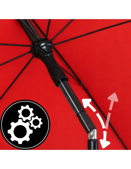 PARASOL Łamany Regulowany 2m OKRĄGŁY Ogrodowy Na Balkon 200cm CZERWONY