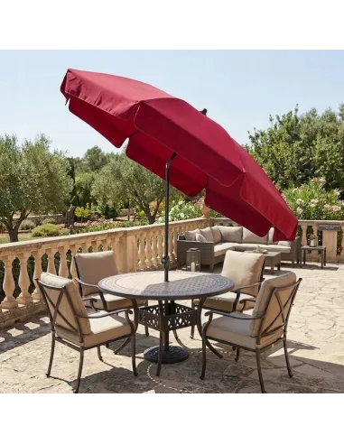 PARASOL Łamany Regulowany 2m OKRĄGŁY Ogrodowy Na Balkon 200cm CZERWONY