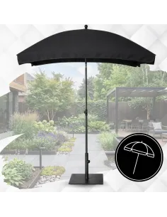 PARASOL Łamany Regulowany 2x1,3m PROSTOKĄTNY NA BALKON 200x130cm CZARNY 2