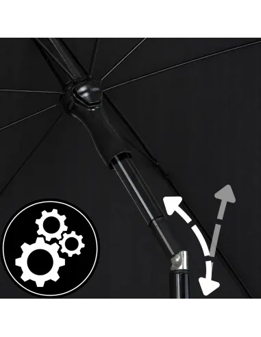 PARASOL Łamany Regulowany 2x1,3m PROSTOKĄTNY NA BALKON 200x130cm CZARNY