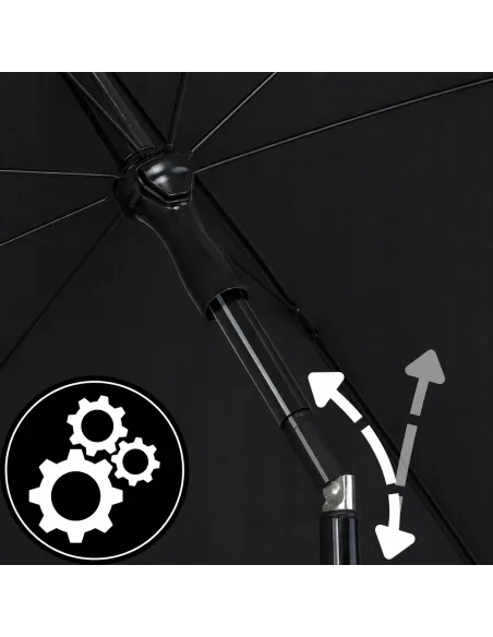 PARASOL Łamany Regulowany 2x1,3m PROSTOKĄTNY NA BALKON 200x130cm CZARNY