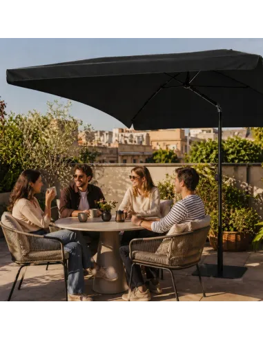 PARASOL Łamany Regulowany 2x1,3m PROSTOKĄTNY NA BALKON 200x130cm CZARNY
