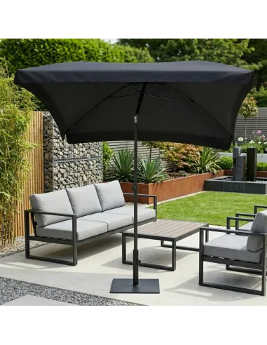 PARASOL Łamany Regulowany 2x1,3m PROSTOKĄTNY NA BALKON 200x130cm CZARNY