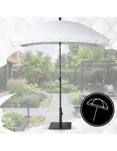 PARASOL Łamany Regulowany 2x1,3m PROSTOKĄTNY NA BALKON 200x130cm Biały
