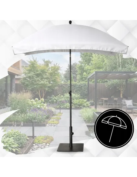 PARASOL Łamany Regulowany 2x1,3m PROSTOKĄTNY NA BALKON 200x130cm Biały